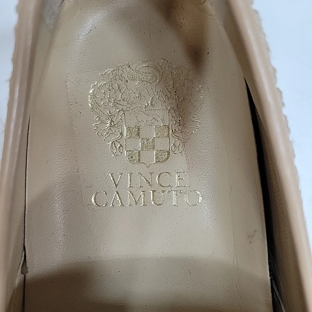Vince Camuto Woven Slip On Shoes Beige Raffia Loafer Casual Women 7.5